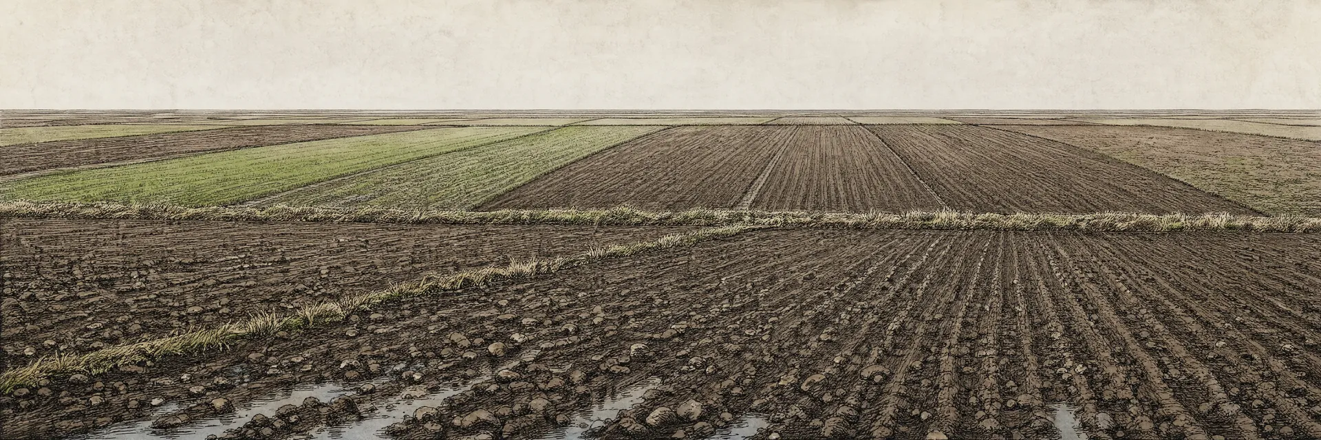 Pola wiosną — panorama z gry